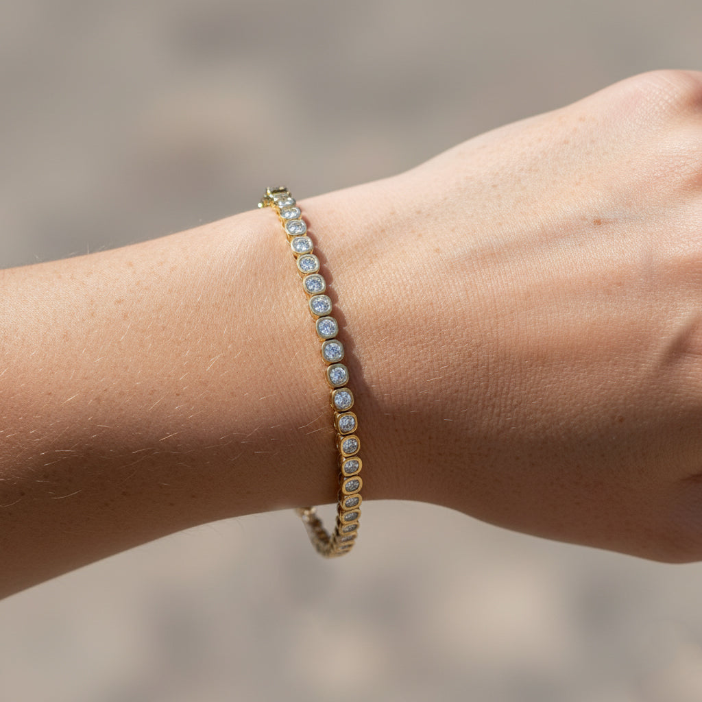 Luxuriant  2 Ct. Lab Grown Diamond SI/GH Tennis Bracelet (Size 7.50) in 18K Vermeil Yellow Gold Plated Sterling Silver 8313800 3