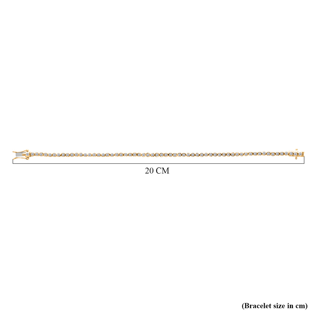 Luxuriant - Lab Grown Diamond (SI/GH) Tennis Bracelet (Size 7.50) in 18K Vermeil Yellow Gold Plated Sterling Silver 2.00 Ct._8313800_4