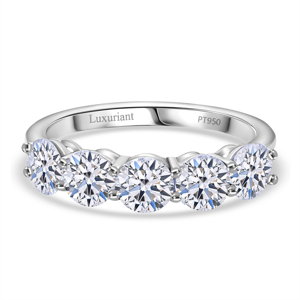 Luxuriant 950 Platinum SGL Certified Lab Grown Diamond (VS/EF) 5 Stone Ring 2.00 Ct_8313952