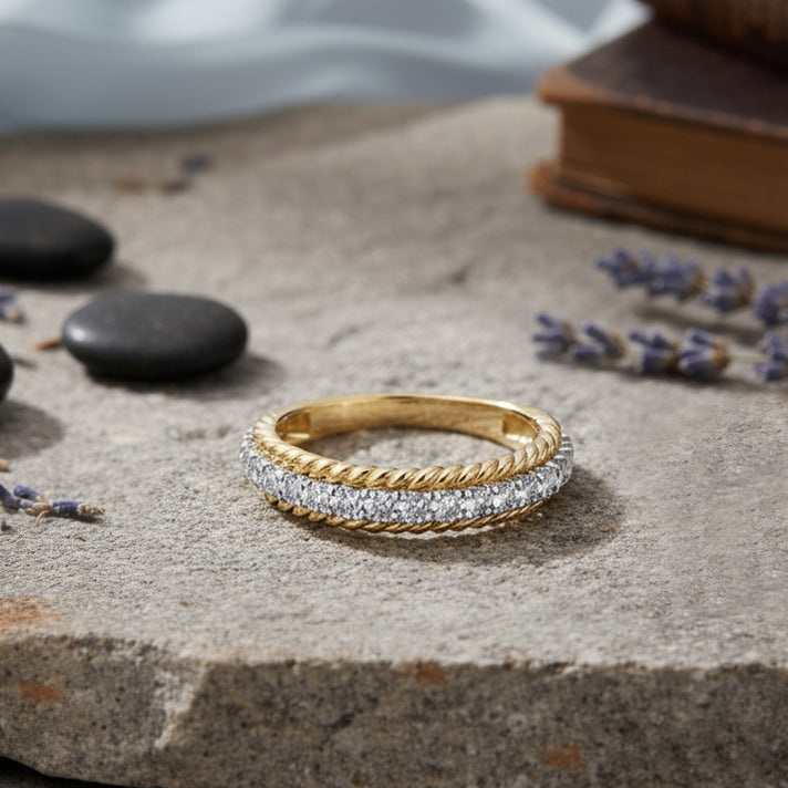 LUXURIANT 0.5 Ct. Lab Grown Diamond Half-Eternity Ring in 18K Vermeil Yellow Gold Plated Sterling Silver (SI-GH) 8314080 2