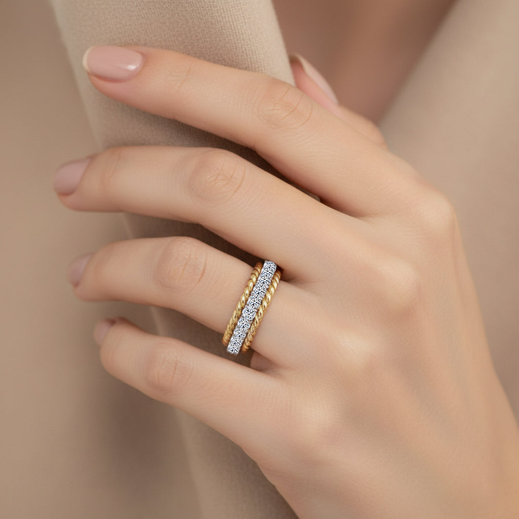 Luxuriant Lab Grown Diamond (SI/GH) Ring in 18K Vermeil Yellow Gold Plated Sterling Silver 0.51 Ct._8314080_2
