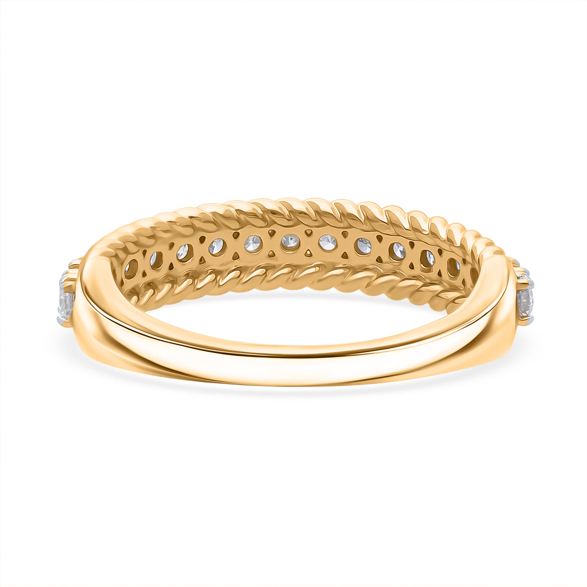 LUXURIANT 0.5 Ct. Lab Grown Diamond Half-Eternity Ring in 18K Vermeil Yellow Gold Plated Sterling Silver (SI-GH) 8314080 4
