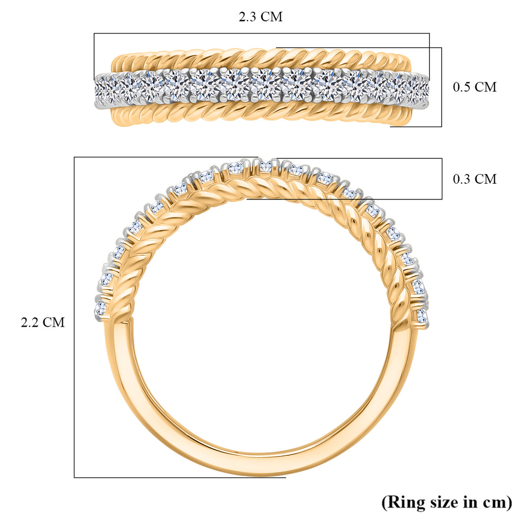 Luxuriant Lab Grown Diamond (SI/GH) Ring in 18K Vermeil Yellow Gold Plated Sterling Silver 0.51 Ct._8314080_5