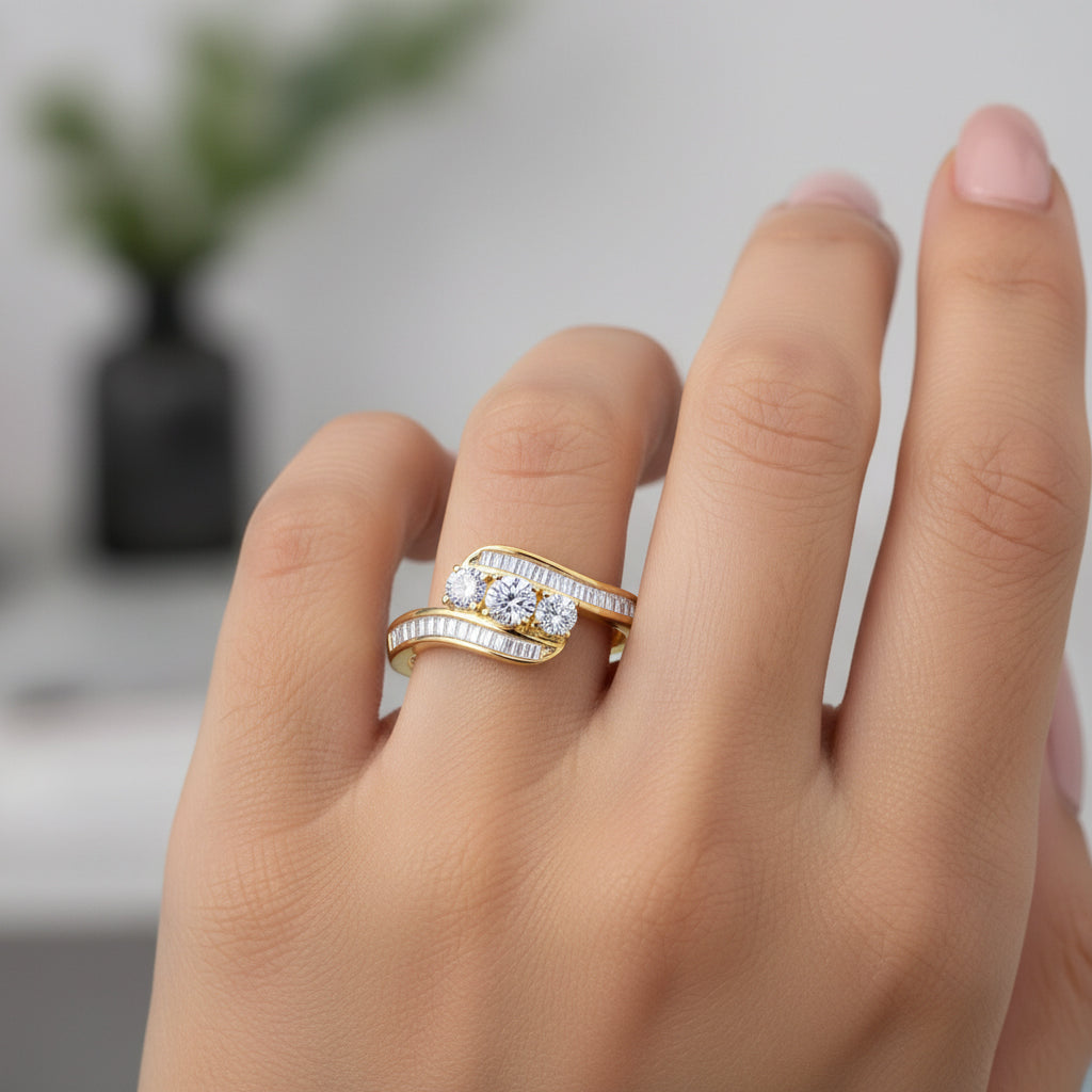 Luxuriant Lab Grown Diamond (SI/GH) Ring in 18K Vermeil Yellow Gold Plated Sterling Silver 1.08 Ct._8314148_2