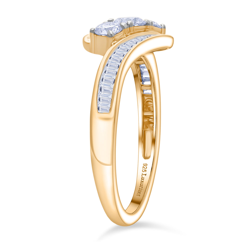 Luxuriant Lab Grown Diamond (SI/GH) Ring in 18K Vermeil Yellow Gold Plated Sterling Silver 1.08 Ct._8314148_3