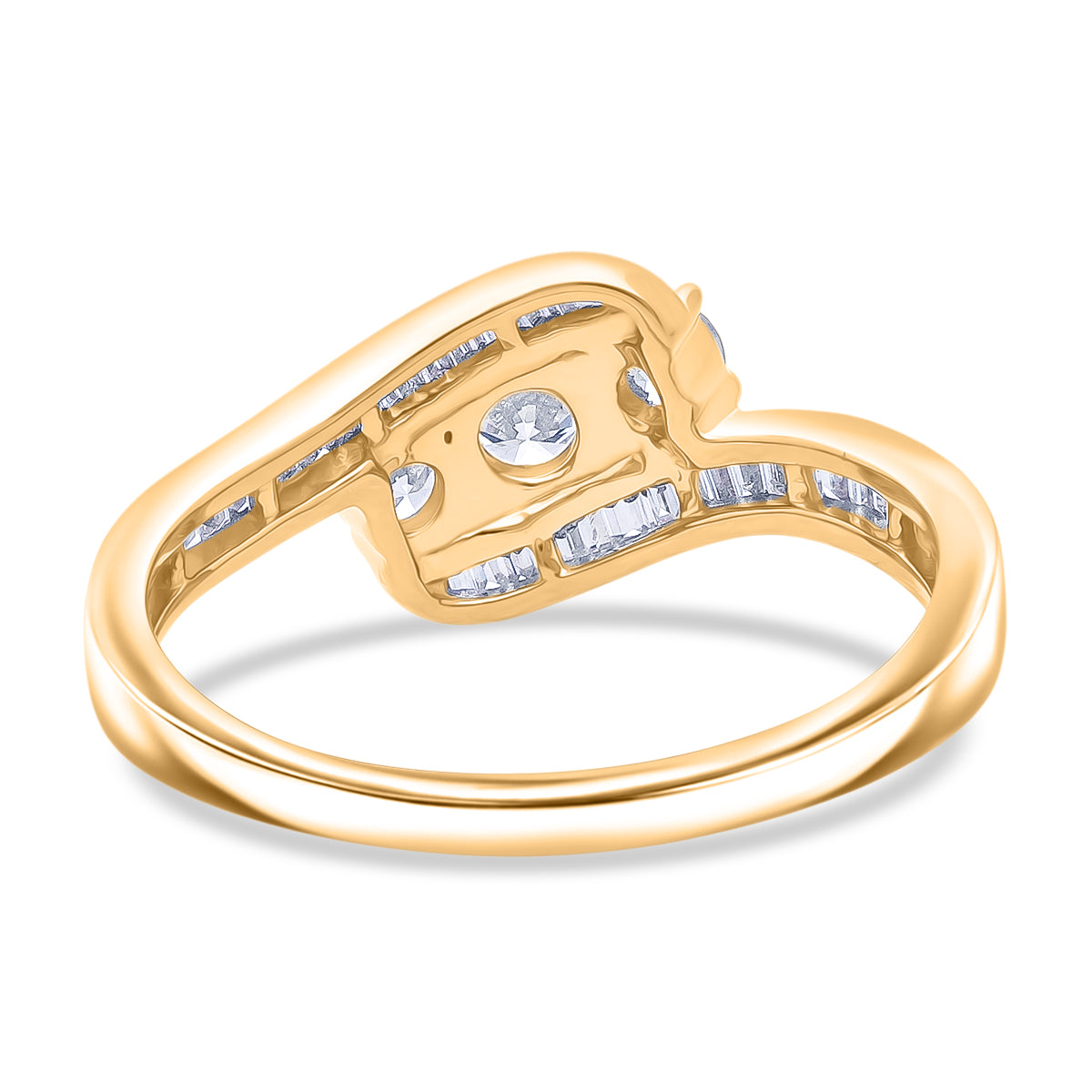 LUXURIANT 1 Ct. Lab Grown Diamond Trilogy Ring in 18K Vermeil Yellow Gold Plated Sterling Silver V32720823 4