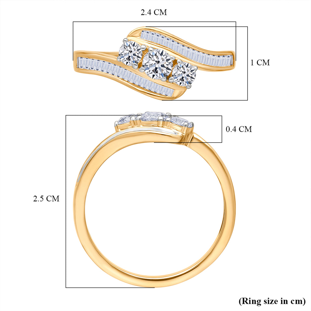 Luxuriant Lab Grown Diamond (SI/GH) Ring in 18K Vermeil Yellow Gold Plated Sterling Silver 1.08 Ct._8314148_5