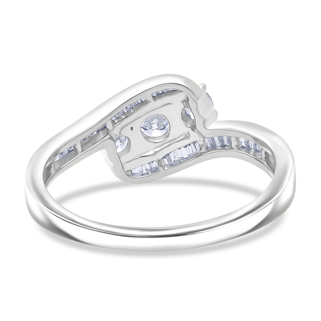 Luxuriant Lab Grown Diamond (SI/GH) Ring in Rhodium Overlay Sterling Silver 1.00 Ct._8314163_4