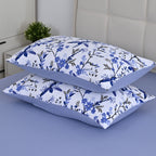 Livemore Set of 4: Reversible Printed Bedding Sheet Set - inc. Deep Fitted Sheet, Duvet Cover & 2 x Pillowcases (Double, 200 x 200 cm) - Blue_8314297_4