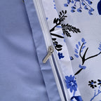 Livemore Set of 4: Reversible Printed Bedding Sheet Set - inc. Deep Fitted Sheet, Duvet Cover & 2 x Pillowcases (Double, 200 x 200 cm) - Blue_8314297_6