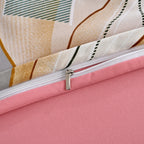 Livemore Set of 4: Reversible Printed Bedding Sheet Set - inc. Deep Fitted Sheet, Duvet Cover & 2 x Pillowcases (Double, 200 x 200 cm) - Pink_8314302_6