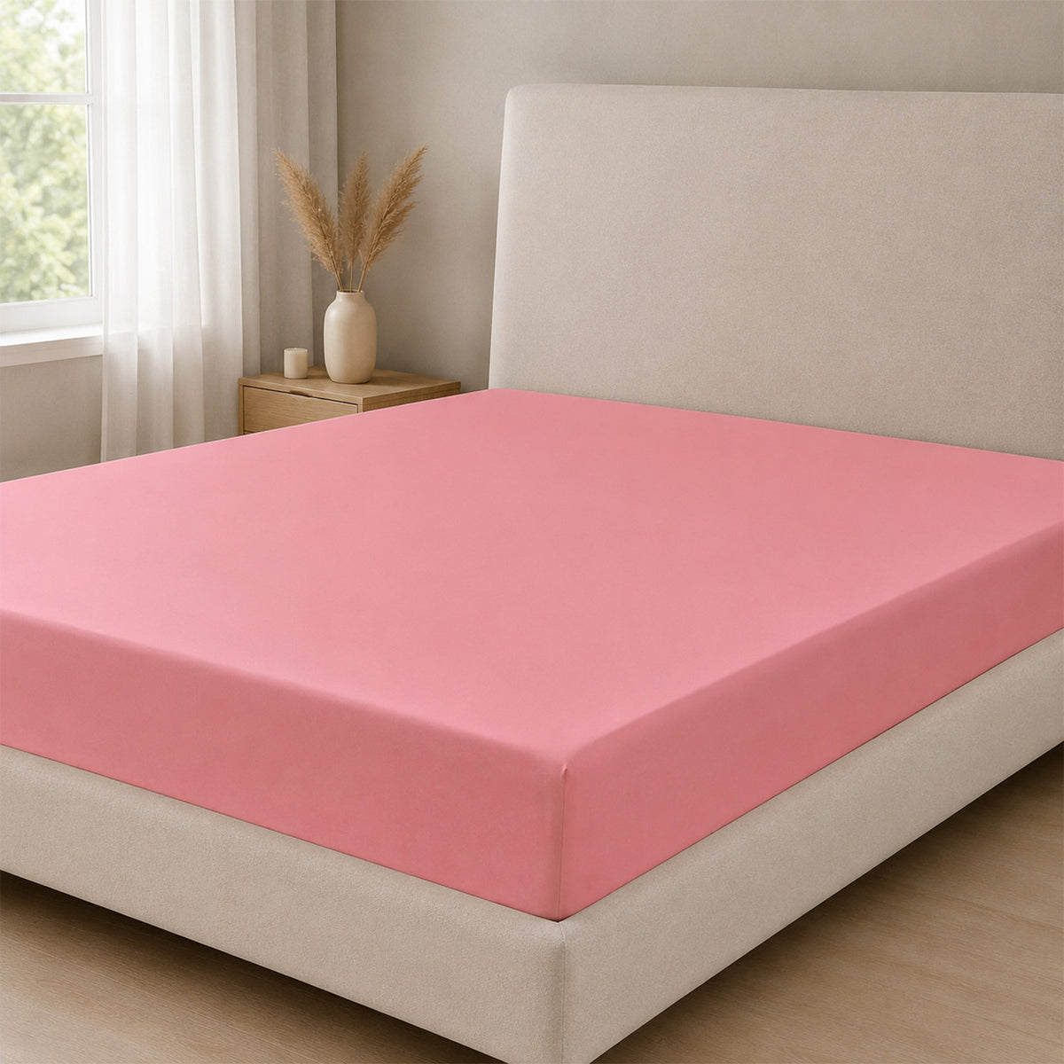 Livemore Set of 4: Reversible Geometric King Size Bedding Sheet Set - inc. Deep Fitted Sheet, Duvet Cover &amp; 2 x Pillowcases (225 x 220 cm) - Pink V32528345 6