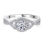 NY Close Out- Luxuriant Lab Grown Diamond (SI/GH) Ring in Rhodium Overlay Sterling Silver 1.40 Ct._8314543