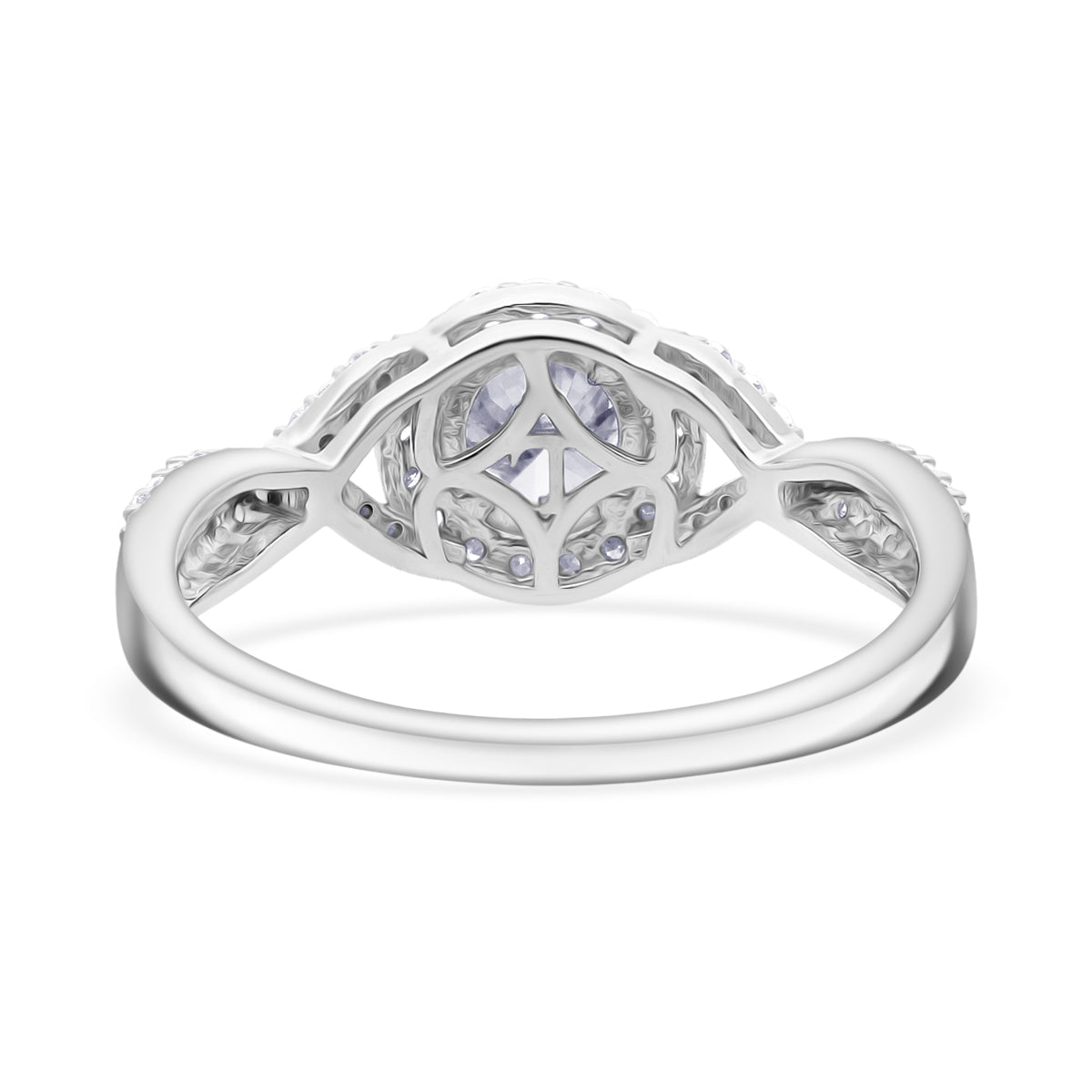 LUXURIANT 1.4 Ct. Lab Grown Diamond SI G-H Halo Ring in Rhodium Overlay Sterling Silver 8314543 5