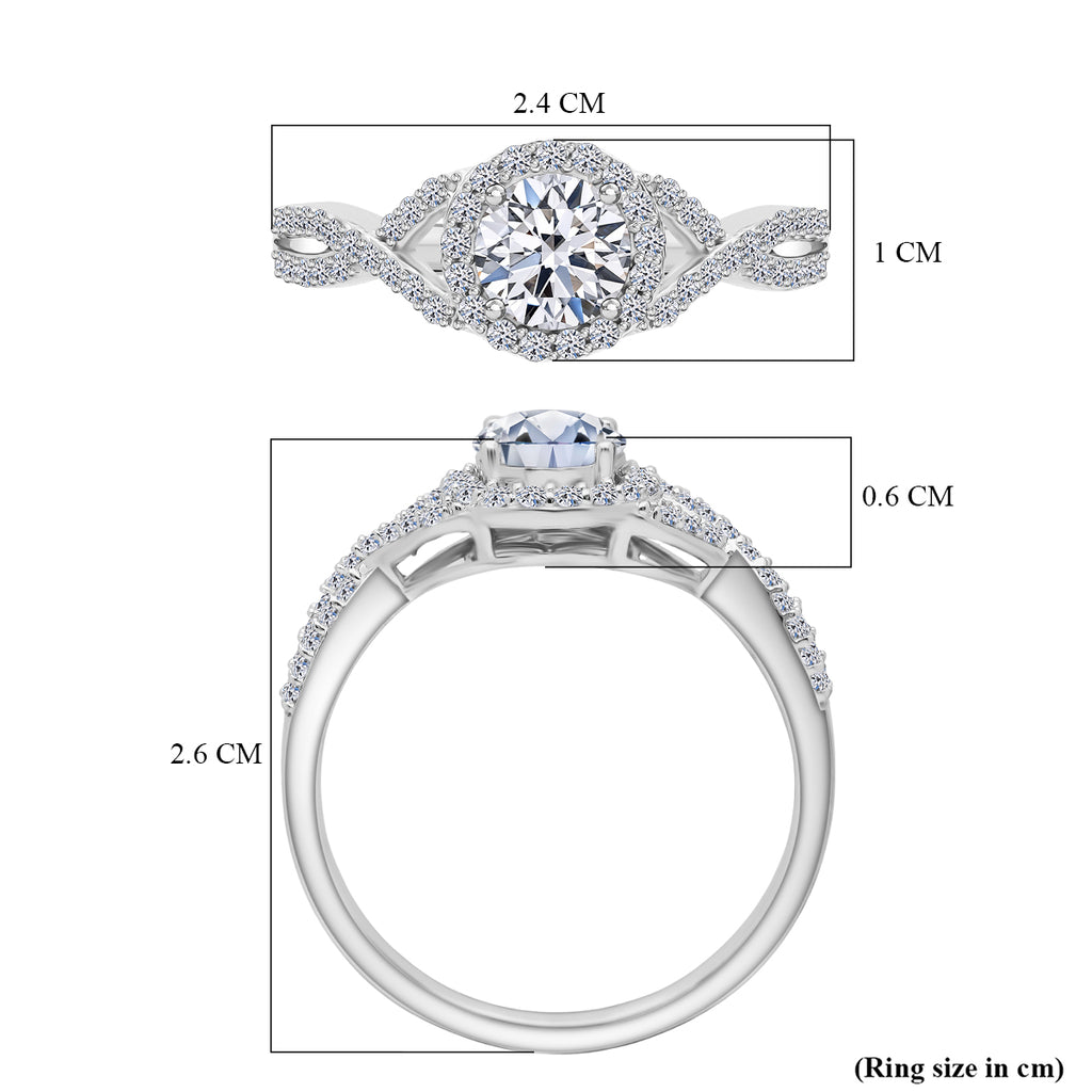 NY Close Out- Luxuriant Lab Grown Diamond (SI/GH) Ring in Rhodium Overlay Sterling Silver 1.40 Ct._8314543_5