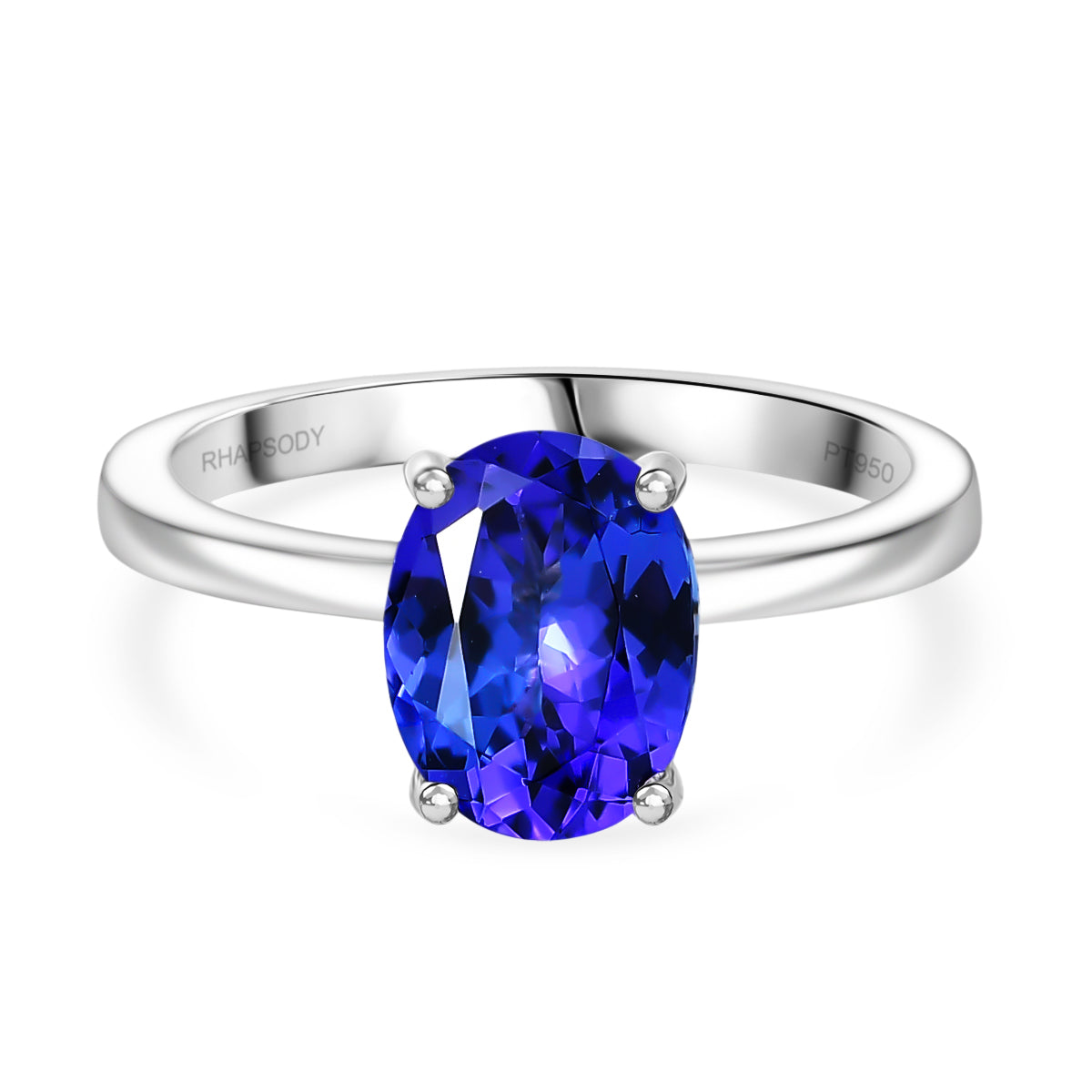Rhapsody 950 Platinum AAAA Tanzanite Solitaire Ring 2.00 Ct, Platinum Wt. 4.17 Gms._8314613