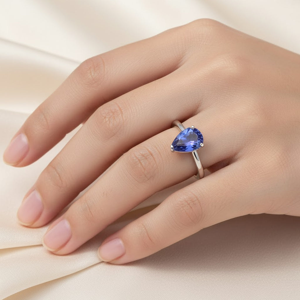 Rhapsody 950 Platinum AAAA Tanzanite Pear Cut Solitaire Ring 2.00 Ct. Platinum Wt 4.15 Gms_8314654_2