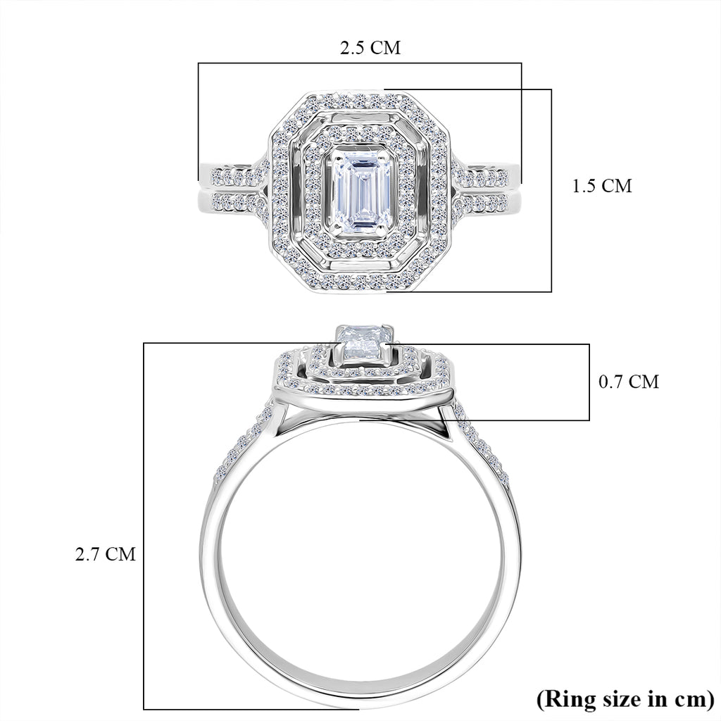 Luxuriant Lab Grown Diamond (SI/GH) Ring in Rhodium Overlay Sterling Silver 1.00 Ct, Silver Wt. 5.46 Gms._8314745_5