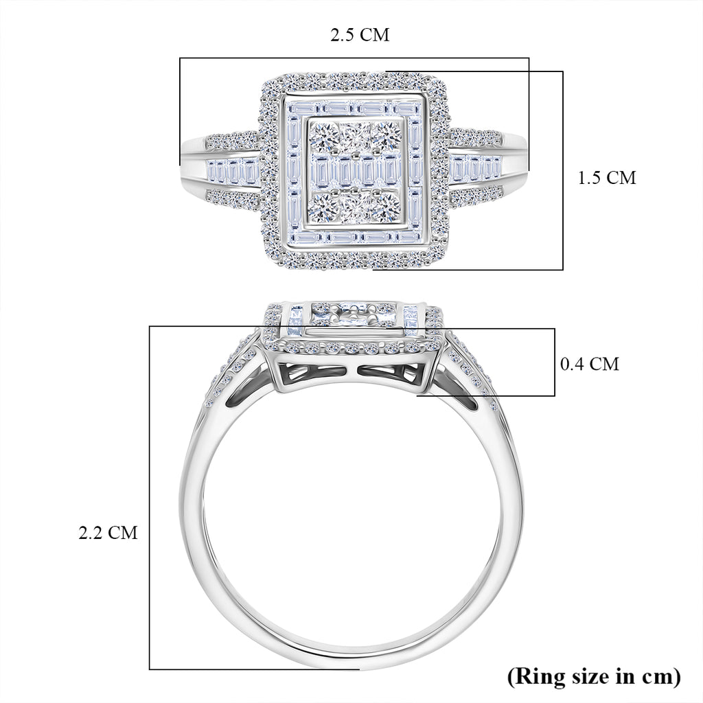 Luxuriant - Lab Grown Diamond (SI/G-H) Ring in Rhodium Overlay Sterling Silver 1.00 Ct._8314769_5