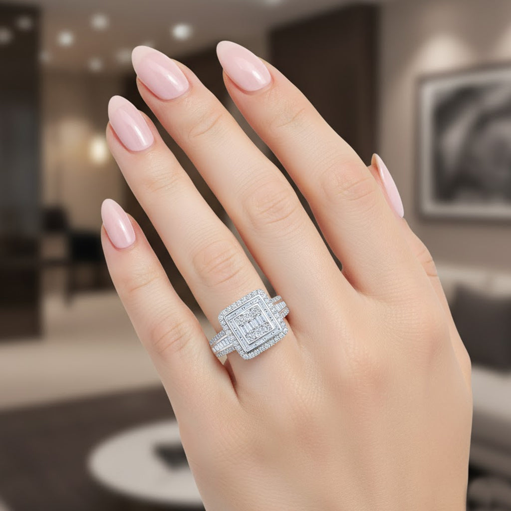 Luxuriant - Lab Grown Diamond (SI/G-H) Ring in Rhodium Overlay Sterling Silver 1.00 Ct._8314772_2