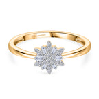 Luxuriant - Lab Grown Diamond (SI/GH) Cluster Floral Ring in 18K Vermeil Yellow Gold Plated Sterling Silver_8314889