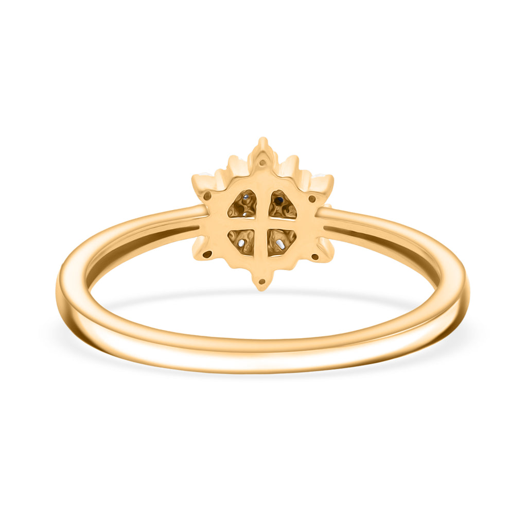 Luxuriant - Lab Grown Diamond (SI/GH) Cluster Floral Ring in 18K Vermeil Yellow Gold Plated Sterling Silver_8314889_4
