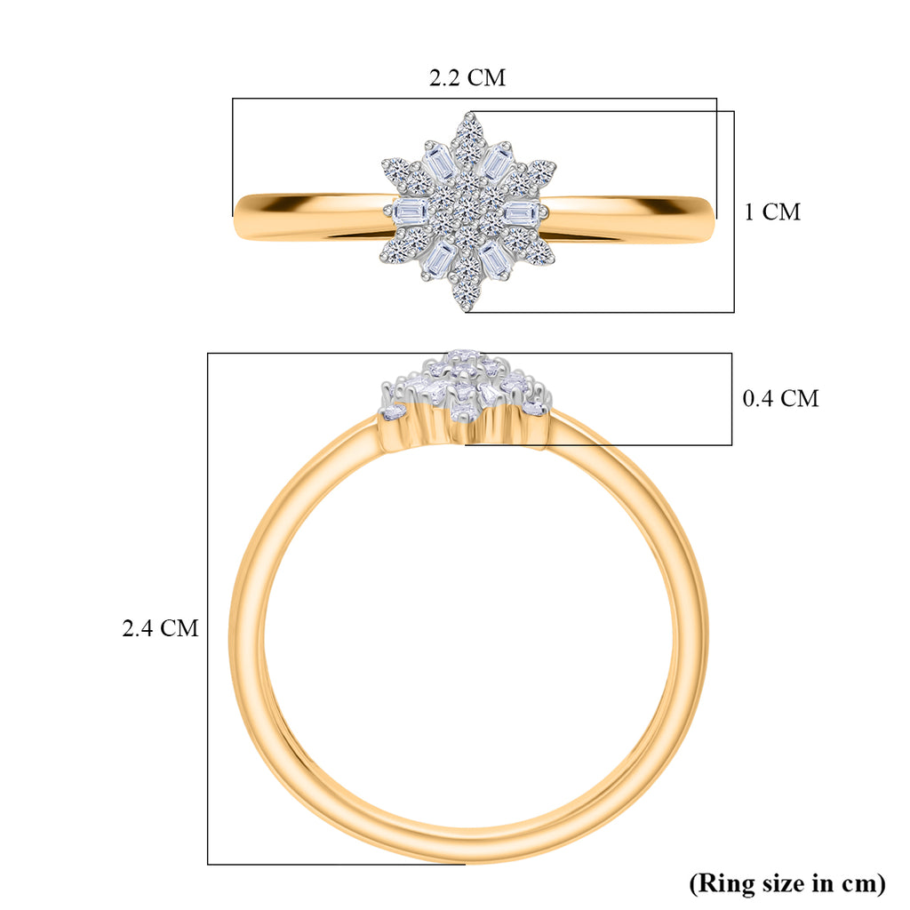 Luxuriant - Lab Grown Diamond (SI/GH) Cluster Floral Ring in 18K Vermeil Yellow Gold Plated Sterling Silver_8314889_5