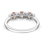 950 Platinum AAAA Natural Padparadscha Sapphire Lab Grown Diamond (SI/GH) Ring Platinum Wt. 3.37 Gms._8314934_4