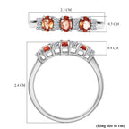 950 Platinum AAAA Natural Padparadscha Sapphire Lab Grown Diamond (SI/GH) Ring Platinum Wt. 3.37 Gms._8314934_5