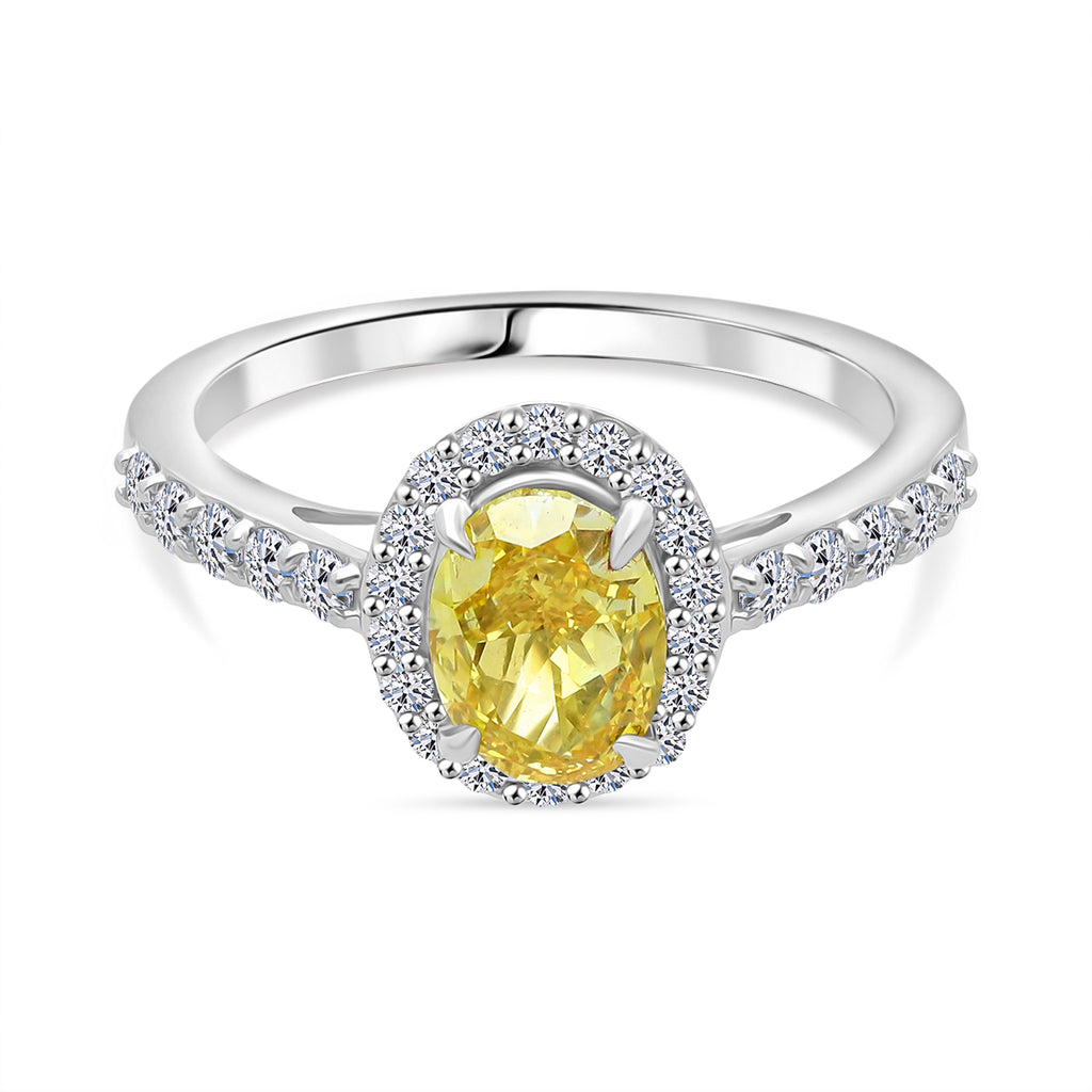 Luxuriant 950 Platinum Lab Grown SGL Certified (VS) Yellow Lab Grown & Lab Grown (VS/EF) Diamond Ring 2.00 Ct, Platinum Wt. 4.30 Gms._8314992