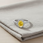 Luxuriant 950 Platinum Lab Grown SGL Certified (VS) Yellow Lab Grown & Lab Grown (VS/EF) Diamond Ring 2.00 Ct, Platinum Wt. 4.30 Gms._8314992_1