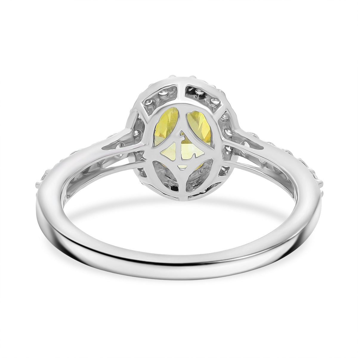 LUXURIANT 2 Ct. Lab Grown Yellow Diamond Halo Ring in 950 Platinum, SGL Certified 8314992 4