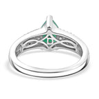 D'Joy Emerald & Moissanite Ring in Rhodium Overlay Sterling Silver 1.22 Ct._8315002_4