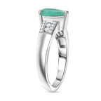 D'Joy Emerald & Moissanite Ring in Rhodium Overlay Sterling Silver 1.22 Ct._8315003_3