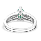 D'Joy Emerald & Moissanite Ring in Rhodium Overlay Sterling Silver 1.22 Ct._8315003_4