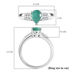 D'Joy Emerald & Moissanite Ring in Rhodium Overlay Sterling Silver 1.22 Ct._8315003_5