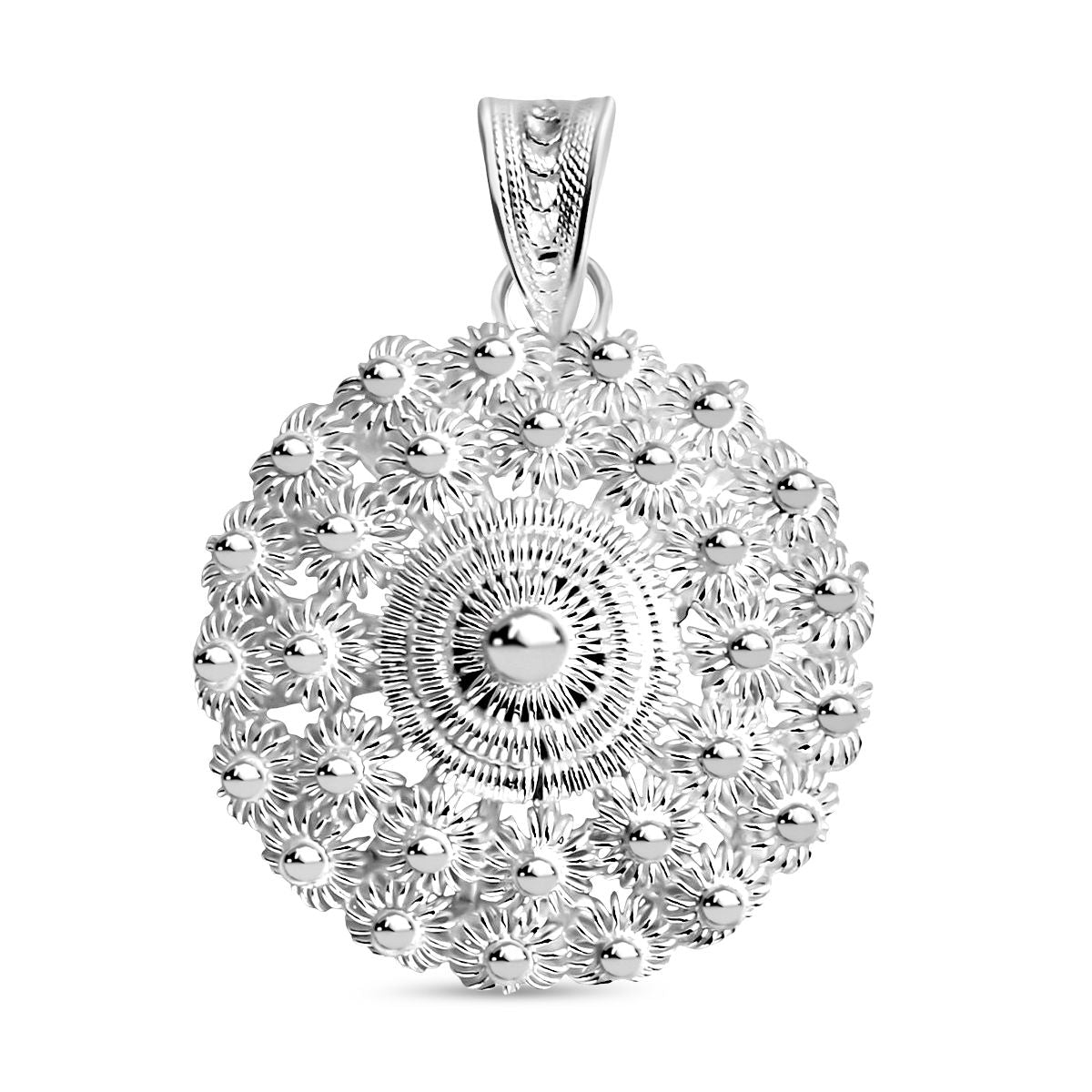 Royal Bali Tarakasi Collection Sterling Silver Floral Filigree Pendant 8316143 0