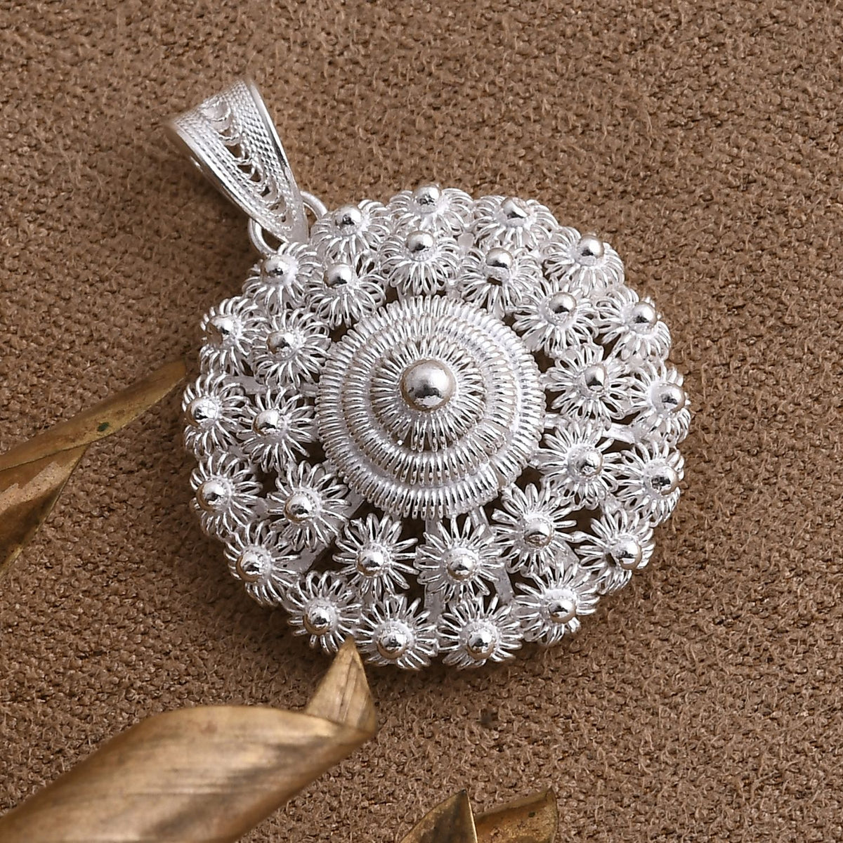 Royal Bali Tarakasi Collection Sterling Silver Floral Filigree Pendant 8316143 2