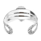 Royal Bali Collection - Ox Bone & Ruby Bangle (Size 7.5) Sterling Silver 15.58 Ct, Silver Wt. 44.45 Gms._8316151_5