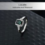 Rhapsody 950 Platinum AAAA Indicolite White Diamond EF, VS Main Stone With Surrounding Stone Ring, Platinum Wt.5.08 Gms  1.370  Ct._8316355_2