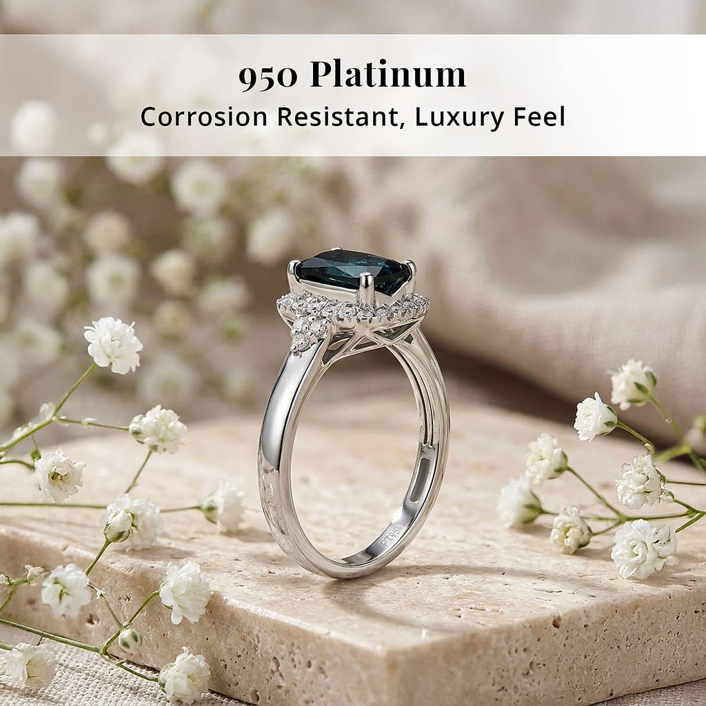 Rhapsody 950 Platinum AAAA Indicolite White Diamond EF, VS Main Stone With Surrounding Stone Ring, Platinum Wt.5.08 Gms  1.370  Ct._8316355_3