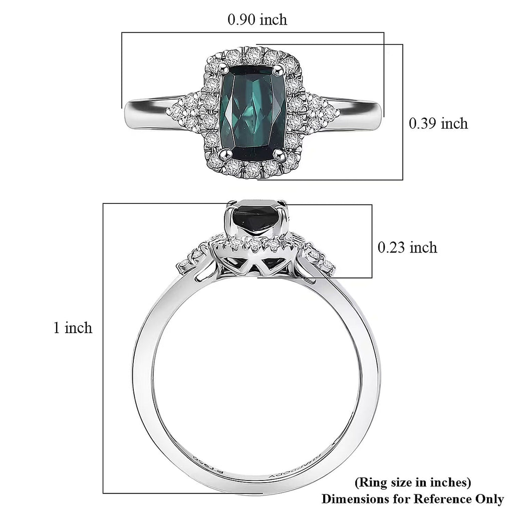 Rhapsody 950 Platinum AAAA Indicolite White Diamond EF, VS Main Stone With Surrounding Stone Ring, Platinum Wt.5.08 Gms  1.370  Ct._8316355_5