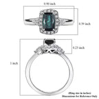 Rhapsody 950 Platinum AAAA Indicolite White Diamond EF, VS Main Stone With Surrounding Stone Ring, Platinum Wt.5.08 Gms  1.370  Ct._8316355_5