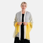 La Marey 100% Mulberry Silk Yellow Ombre Scarf (106 x 195cm)_8319326