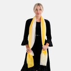 La Marey 100% Mulberry Silk Yellow Ombre Scarf (106 x 195cm)_8319326_4