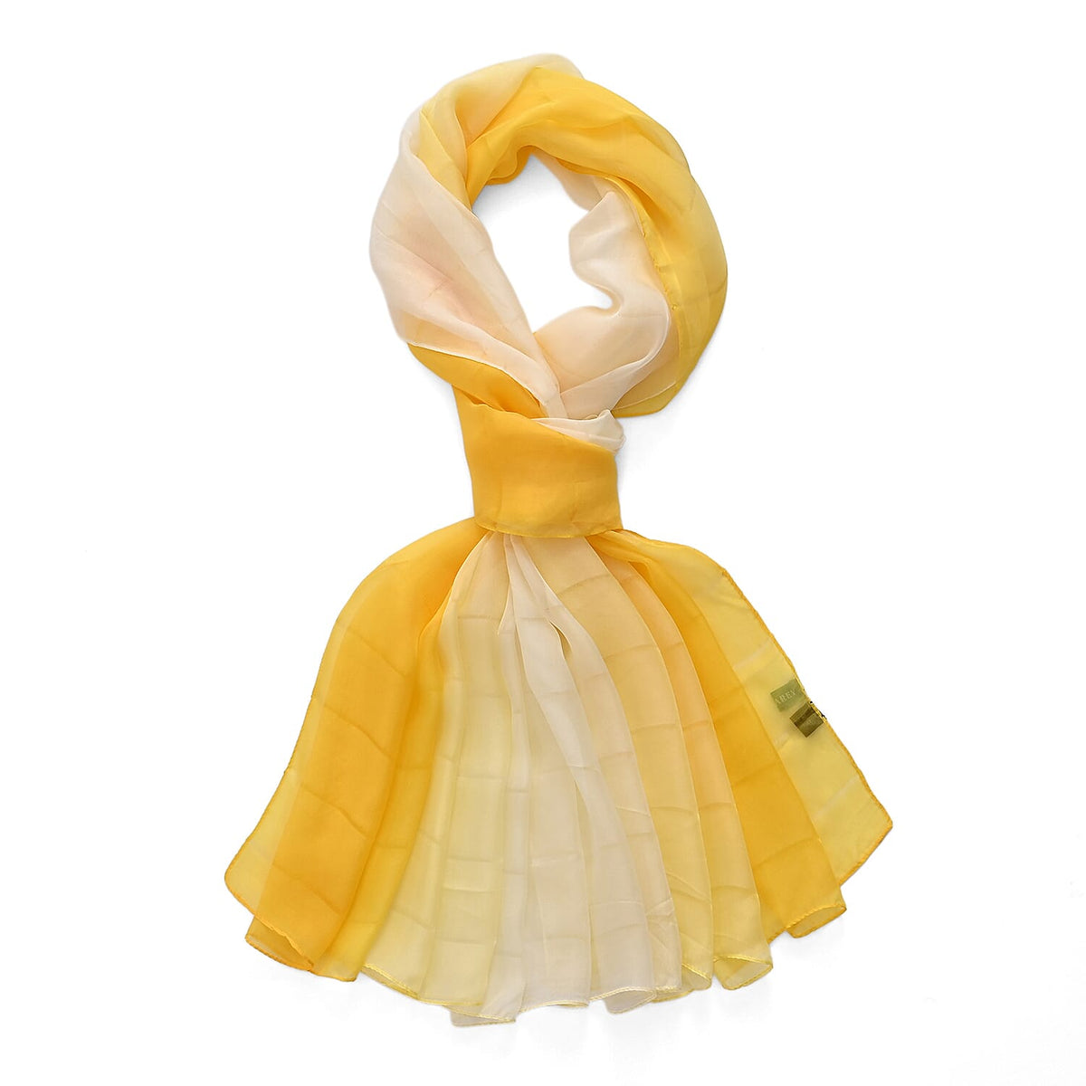 La Marey 100% Mulberry Silk Yellow Ombre Scarf (106 x 195cm) V32514305 6