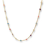 9K Yellow Gold & Multi Colour Cubic Zirconia Station Necklace (Size - 20)_8319331