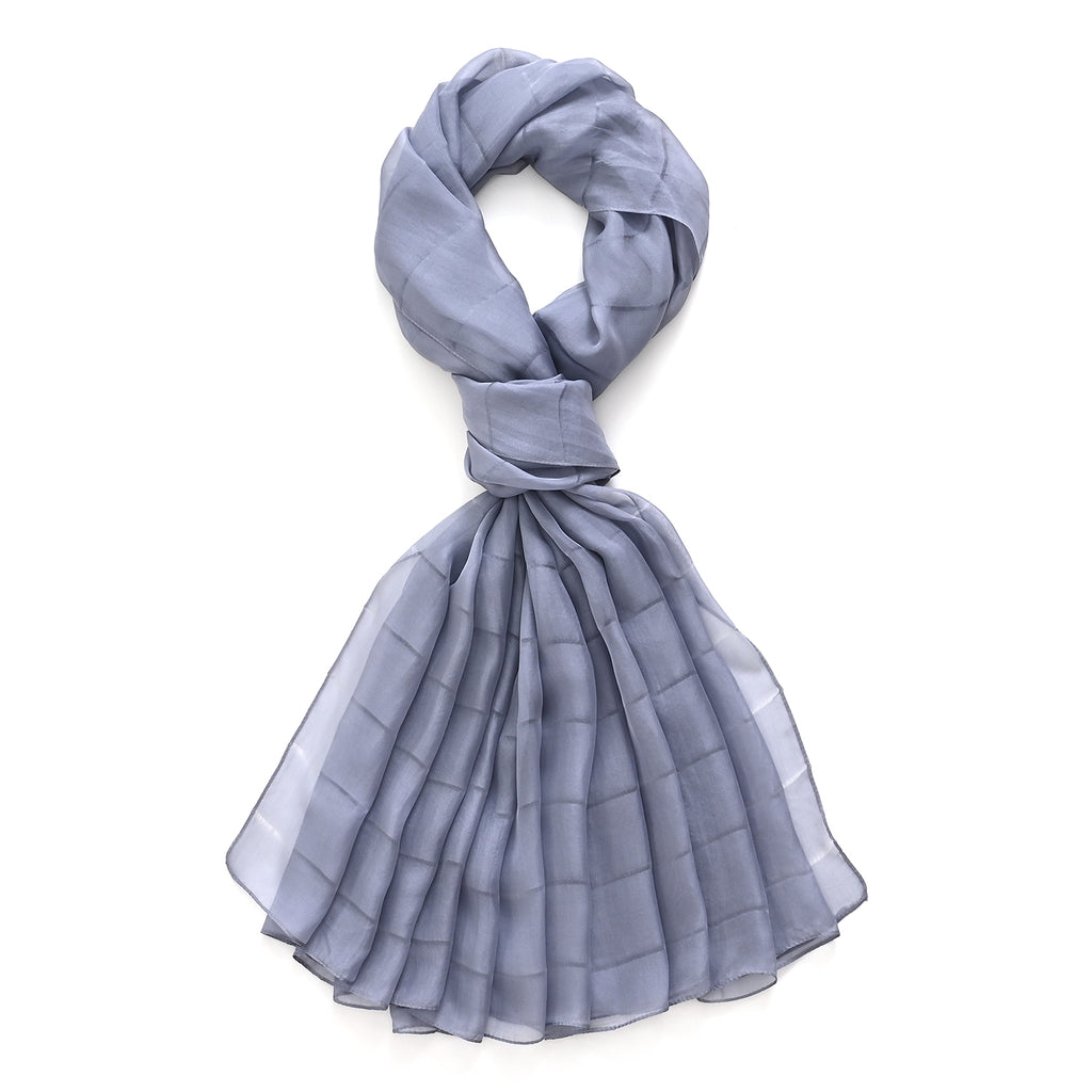 La Marey Mulberry Silk Scarf (177 x 110 cm) - Grey_8319335_4