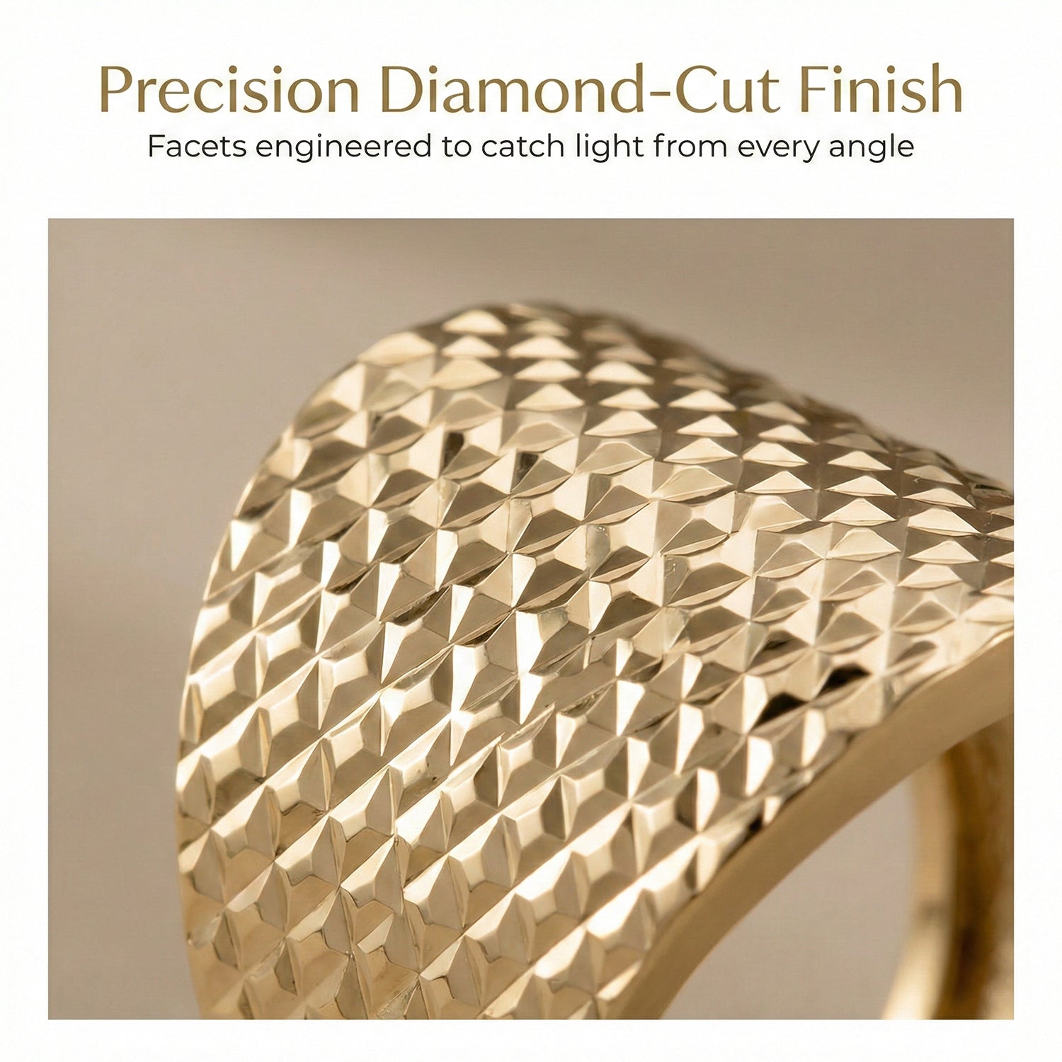 Maestro Collection - 9K Yellow Gold Diamond-Cut Dome Ring 8319356 7