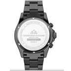 CHRISTOPHE DUCHAMP Swiss Quartz Chronograph 10ATM Black Dial Mens Watch with Stainless Steel Strap